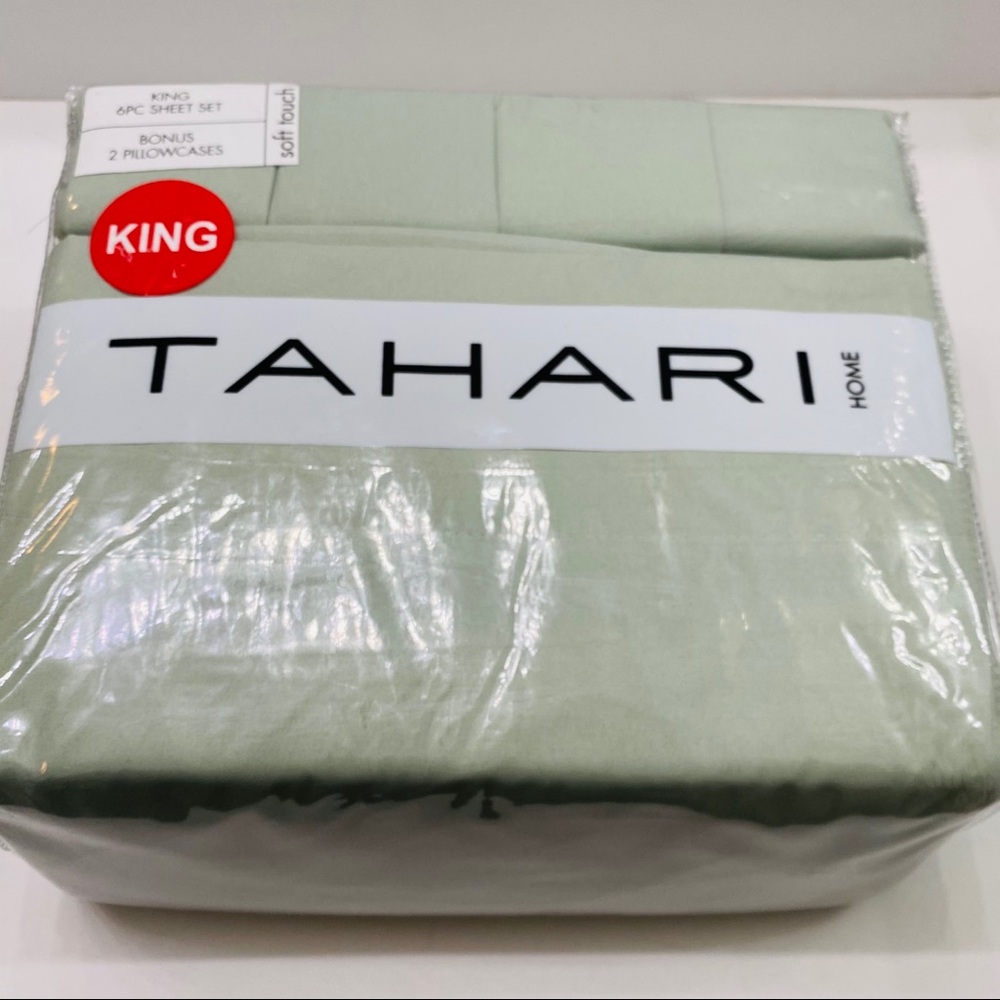Tahari King Size 6 piece sheet set sage green